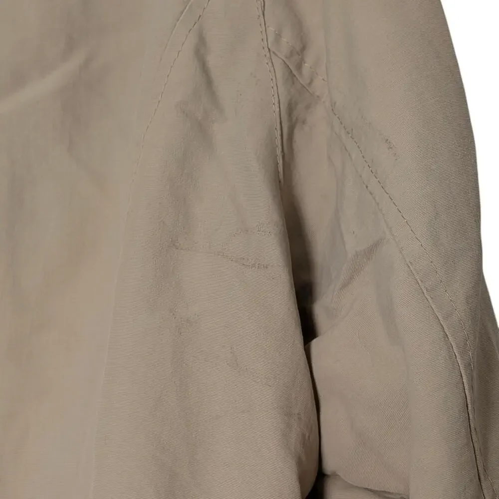 Lands' End Jacket Mens Large 14-16 Tan‎ Khaki Zip Front Button Placket Pockets